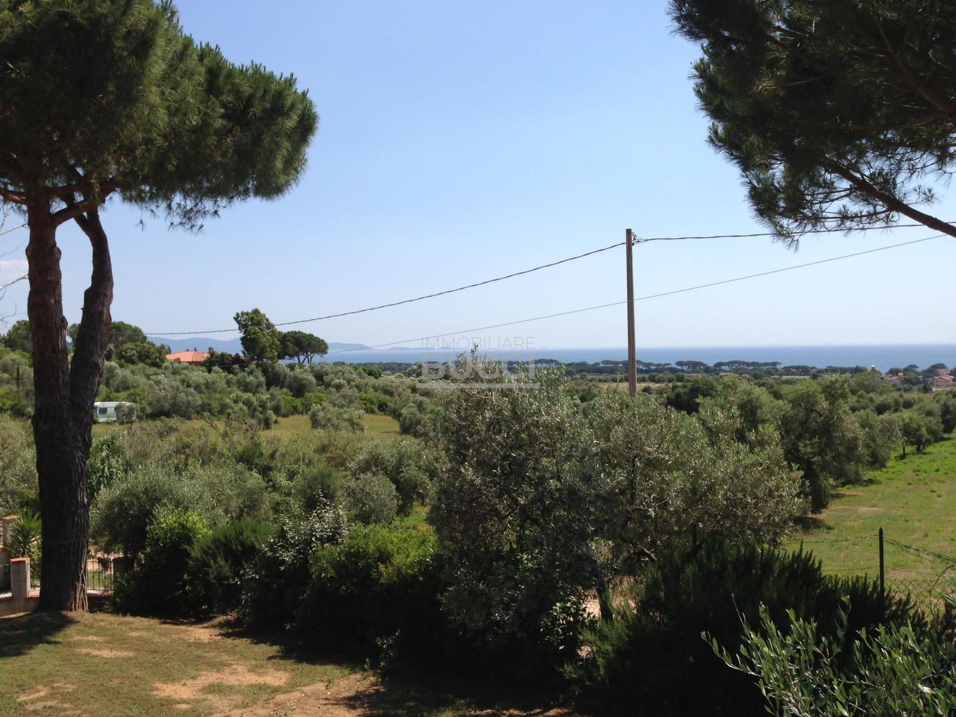 IN ZONA COLLINARE VICINO A FOLLONICA VILLA UNIFAMILIARE CON TERRENO CIRCA ETTARO VISTA MARE RICHIESTA € 720.000